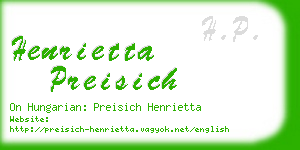 henrietta preisich business card